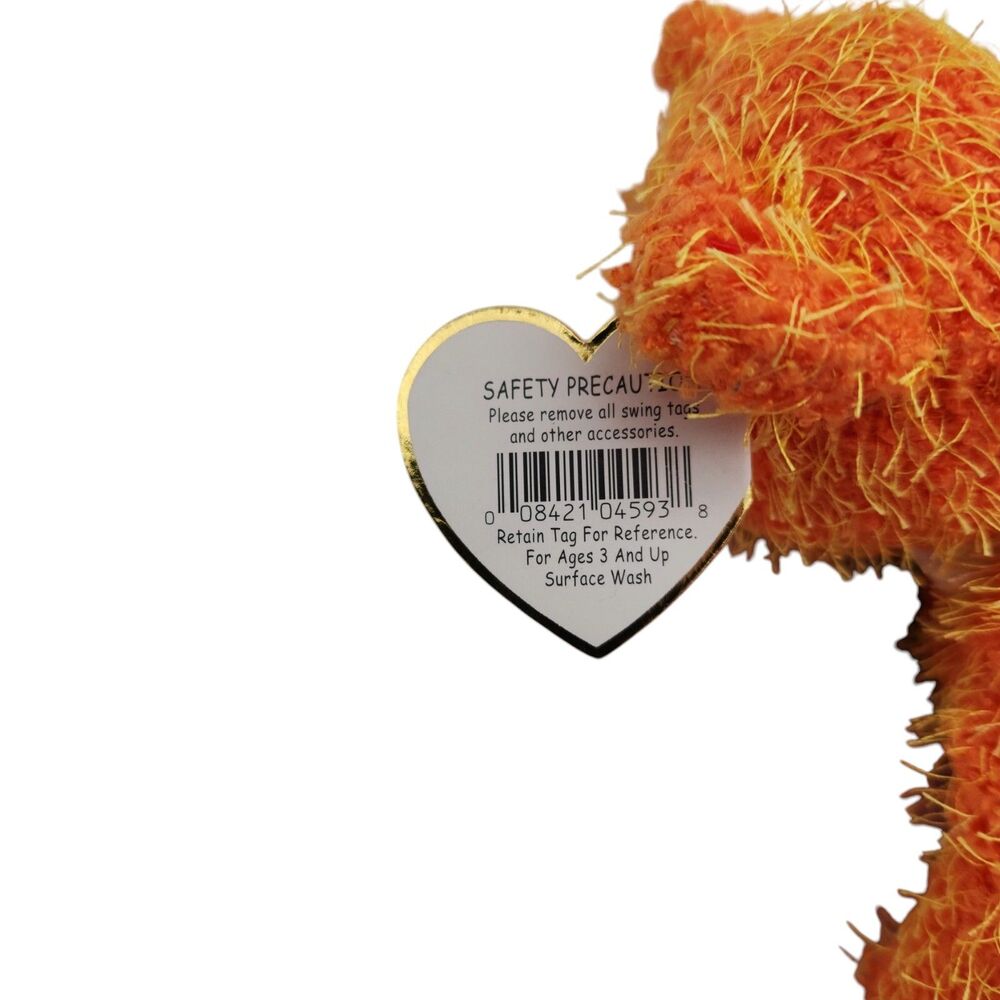Ty Beanie Baby Pappa Bear Orange 2002 MWMT Father's Day Retired 04593 with Tie - Picture 7 of 11